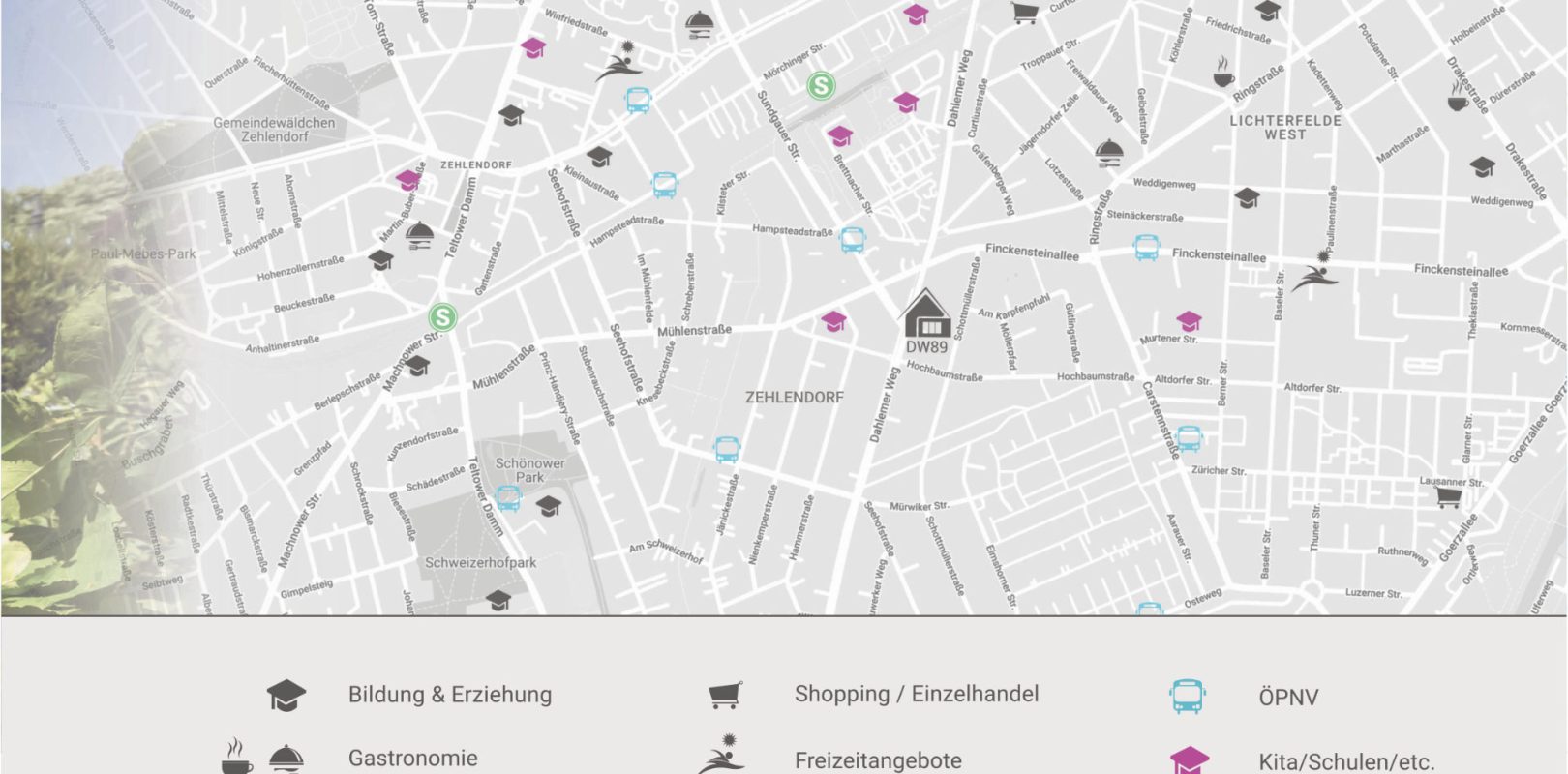 Lagekarte Berlin Dahlemer Weg